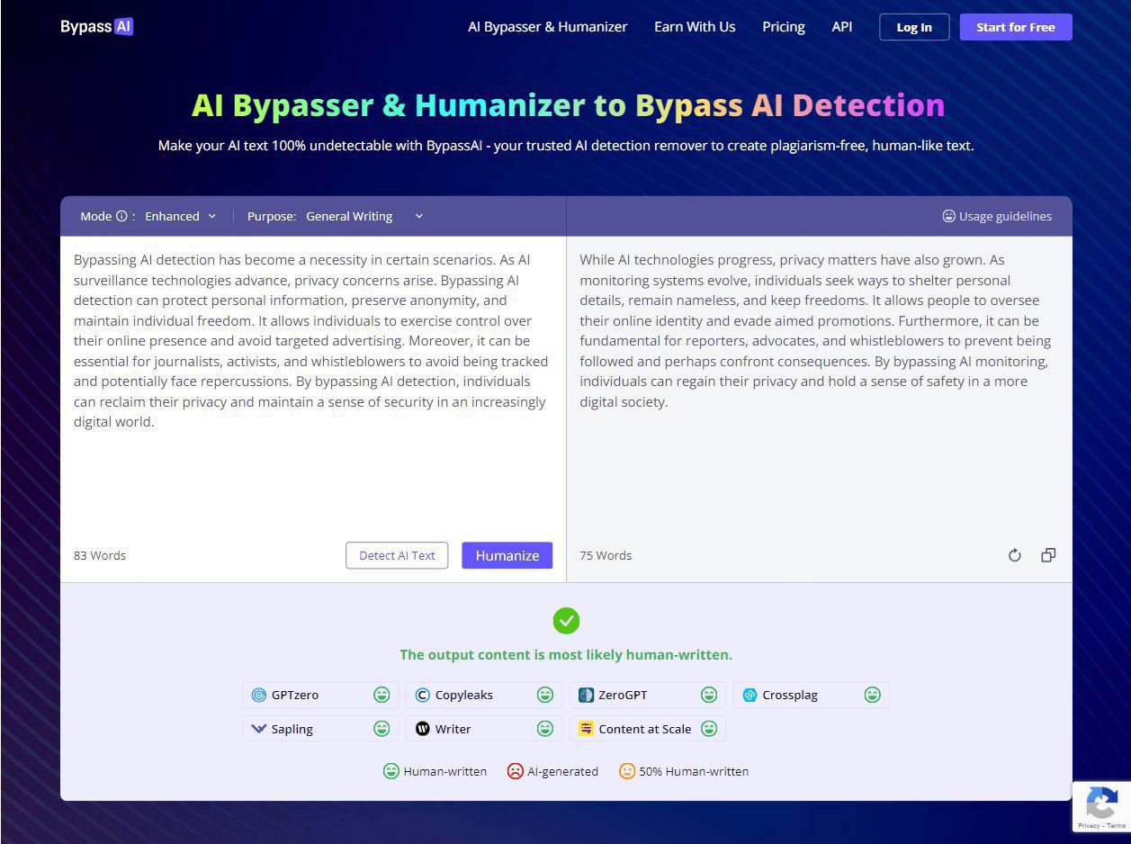 Tool for modifying AI-generated text to bypass detection