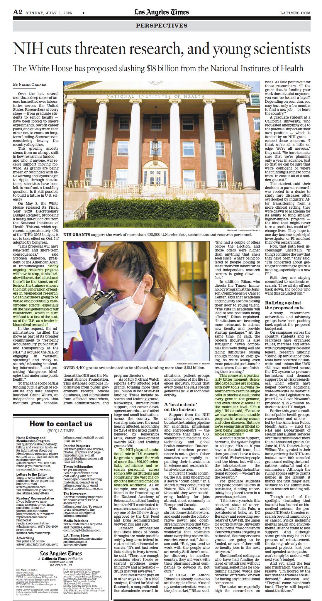 NIH Budget Cuts Threaten Medical Research and Young Scientists