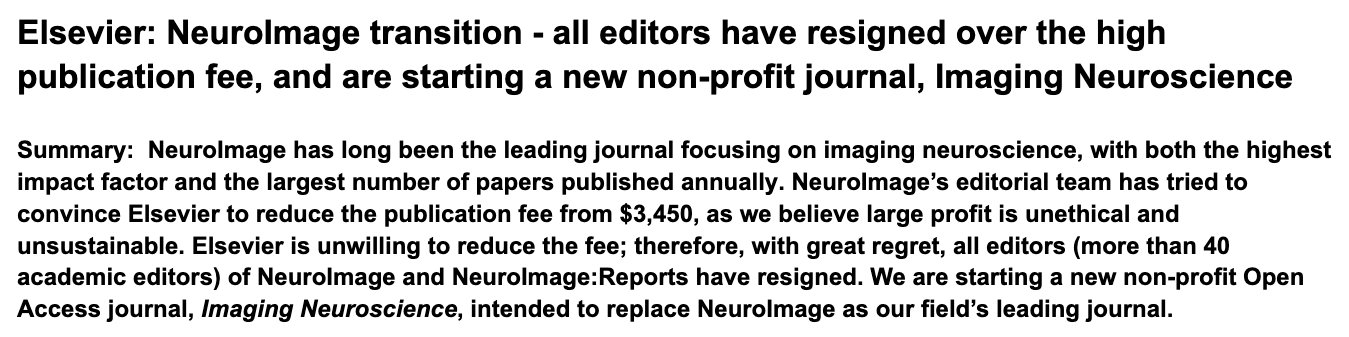 Elsevier Journal Editorial Board Launches Non-Profit Open Access