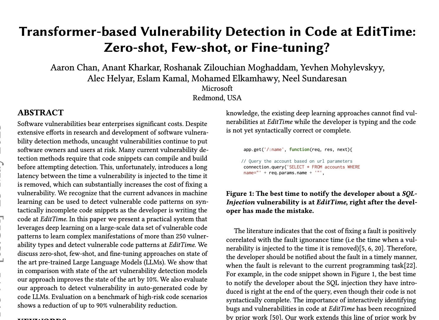 Transformer-based Vulnerability Detection in Code: Zero-shot, Few-shot, Fine-tuning