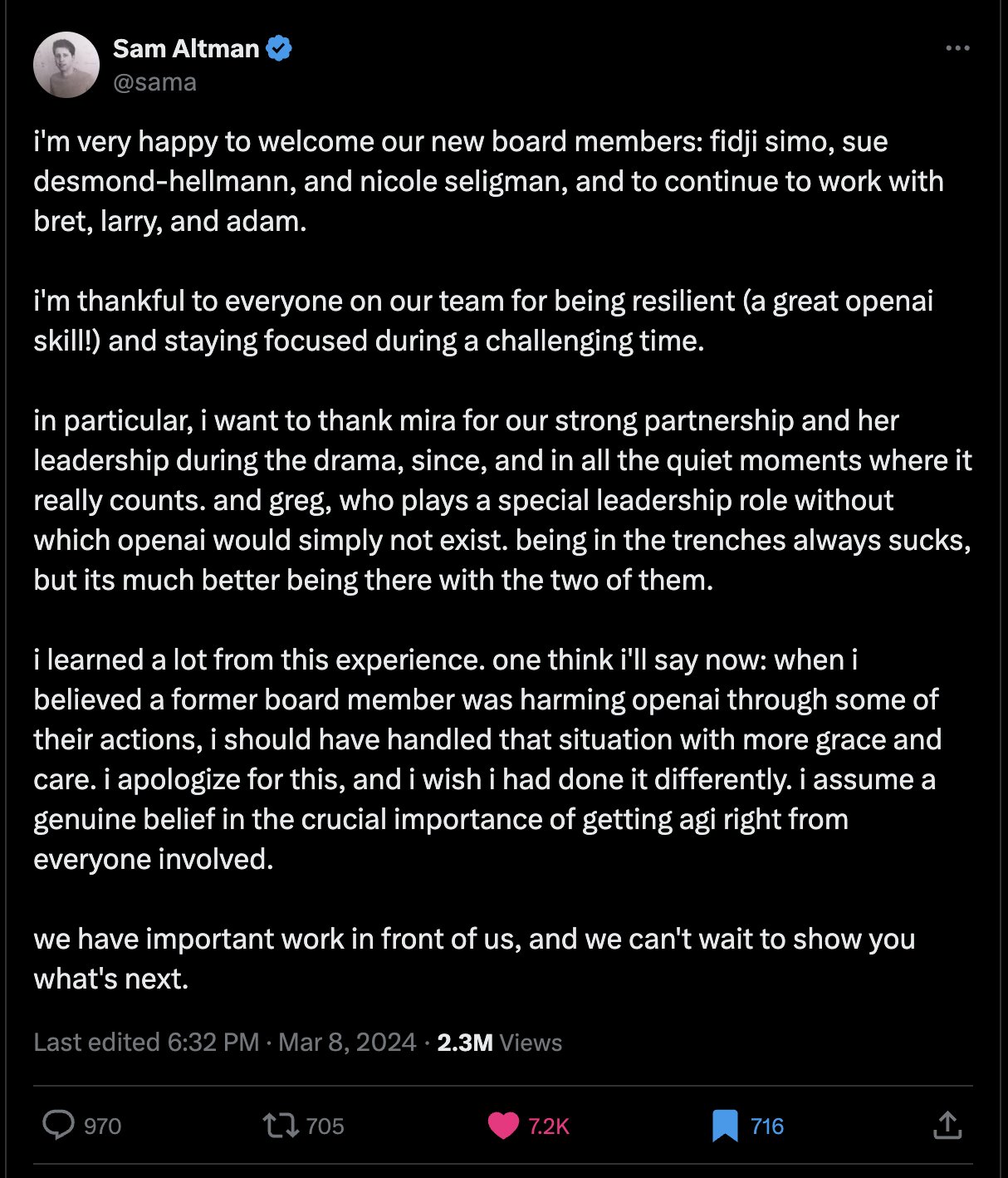 Sam Altman Rejoins OpenAI Board with New Executive Members