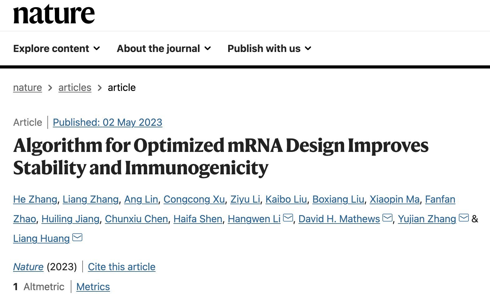 LinearDesign AI Algorithm Boosts COVID-19 mRNA Vaccine Response 128-fold