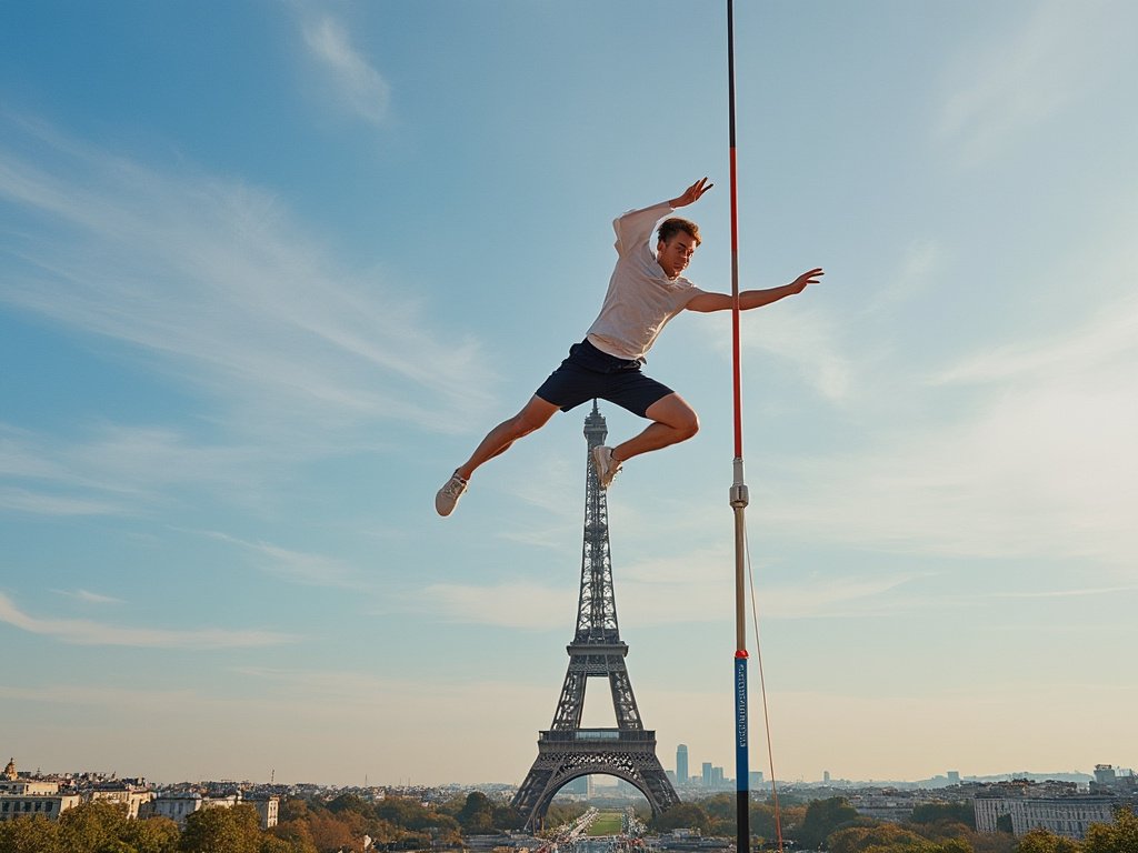 Grok Fun Mode Image Generation Olympic Athlete Pole Vault
