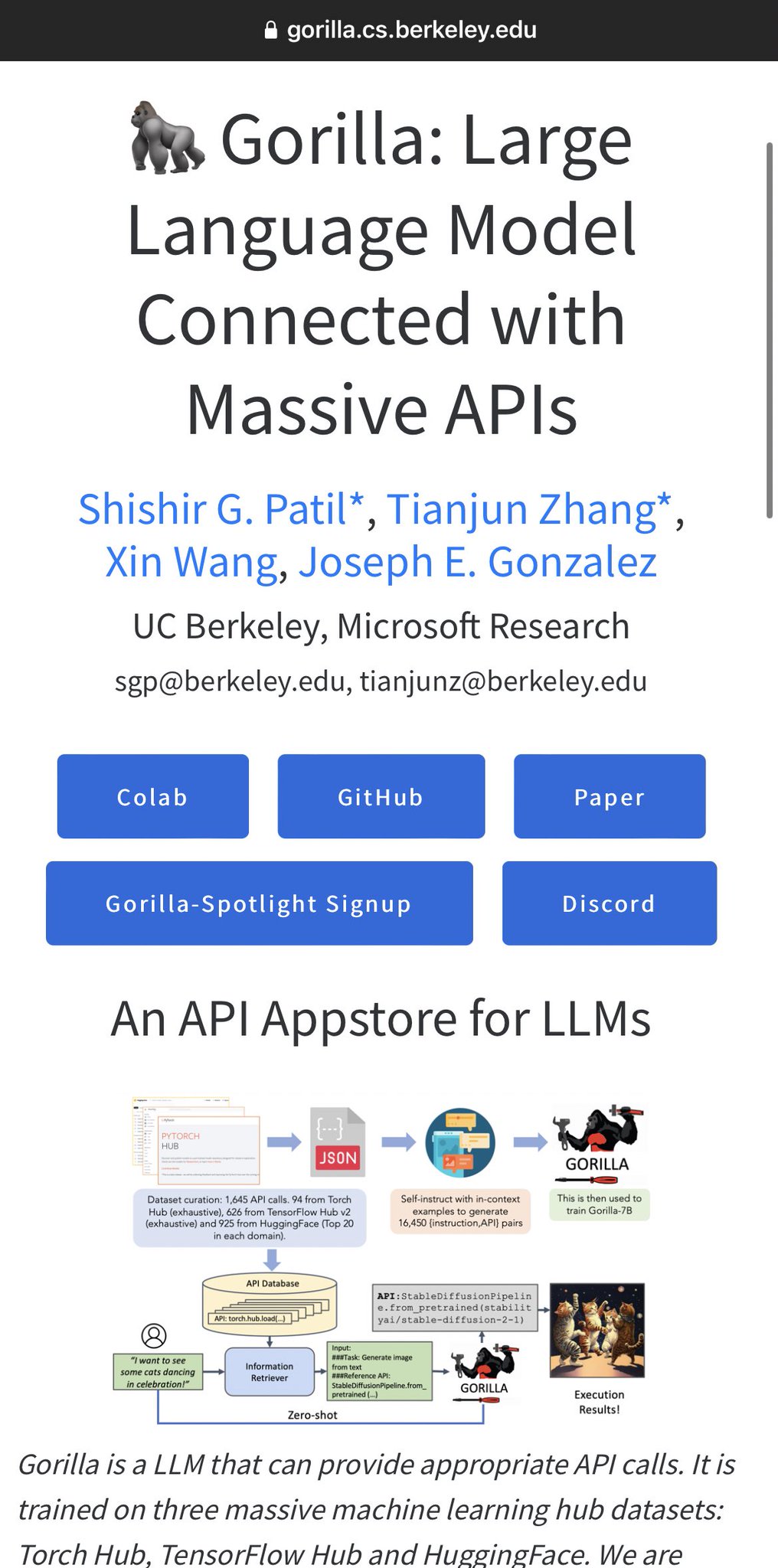 Gorilla: Open Source Base Model Outperforms Larger AI Models