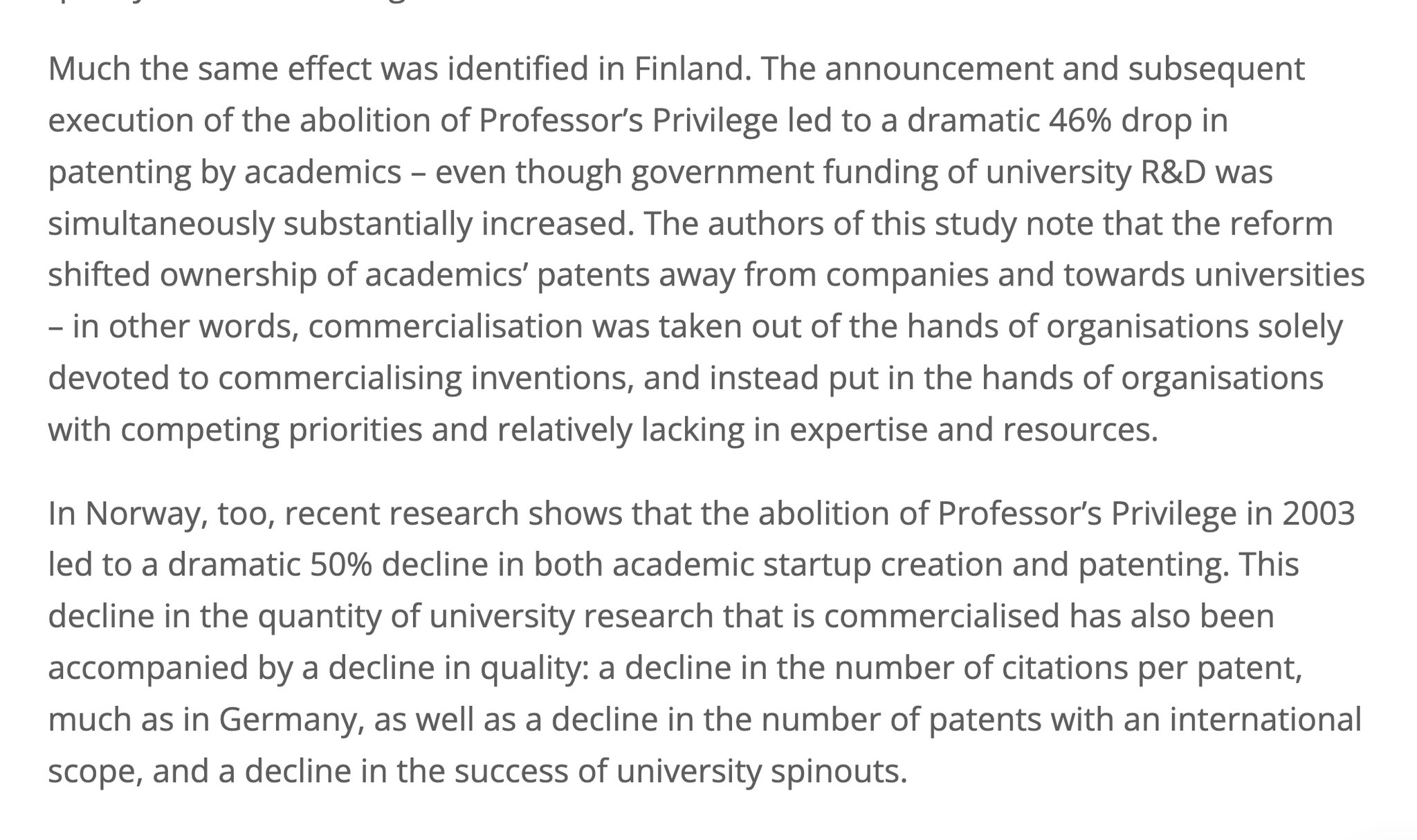 Professor’s Privilege vs TTO Model: IP Policy Outcomes