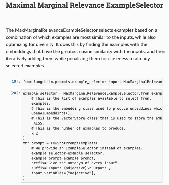MMR Example Selector for Optimal Contextual Diversity