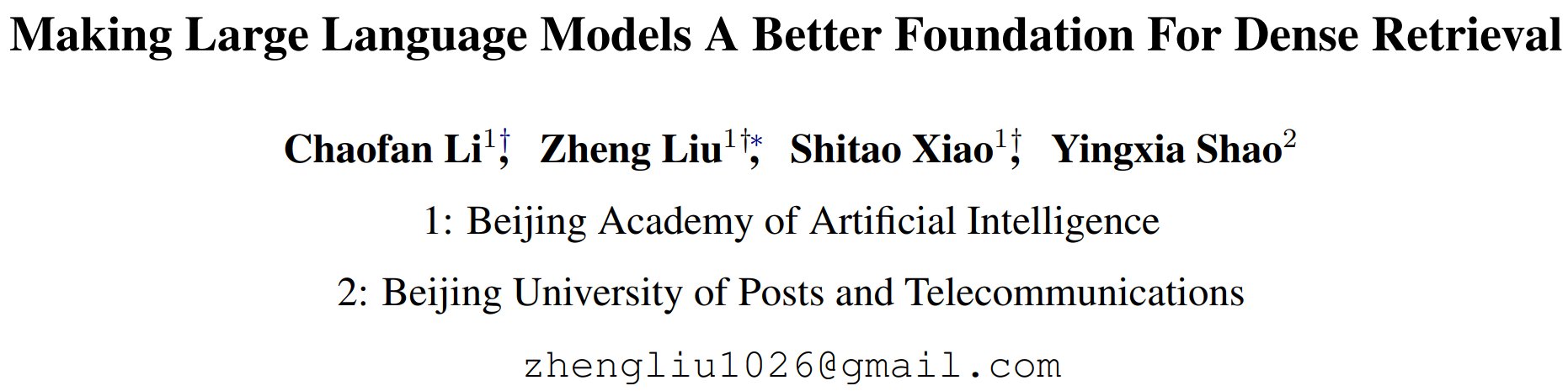 LLaRA: Adapting LLMs for Dense Retrieval Tasks