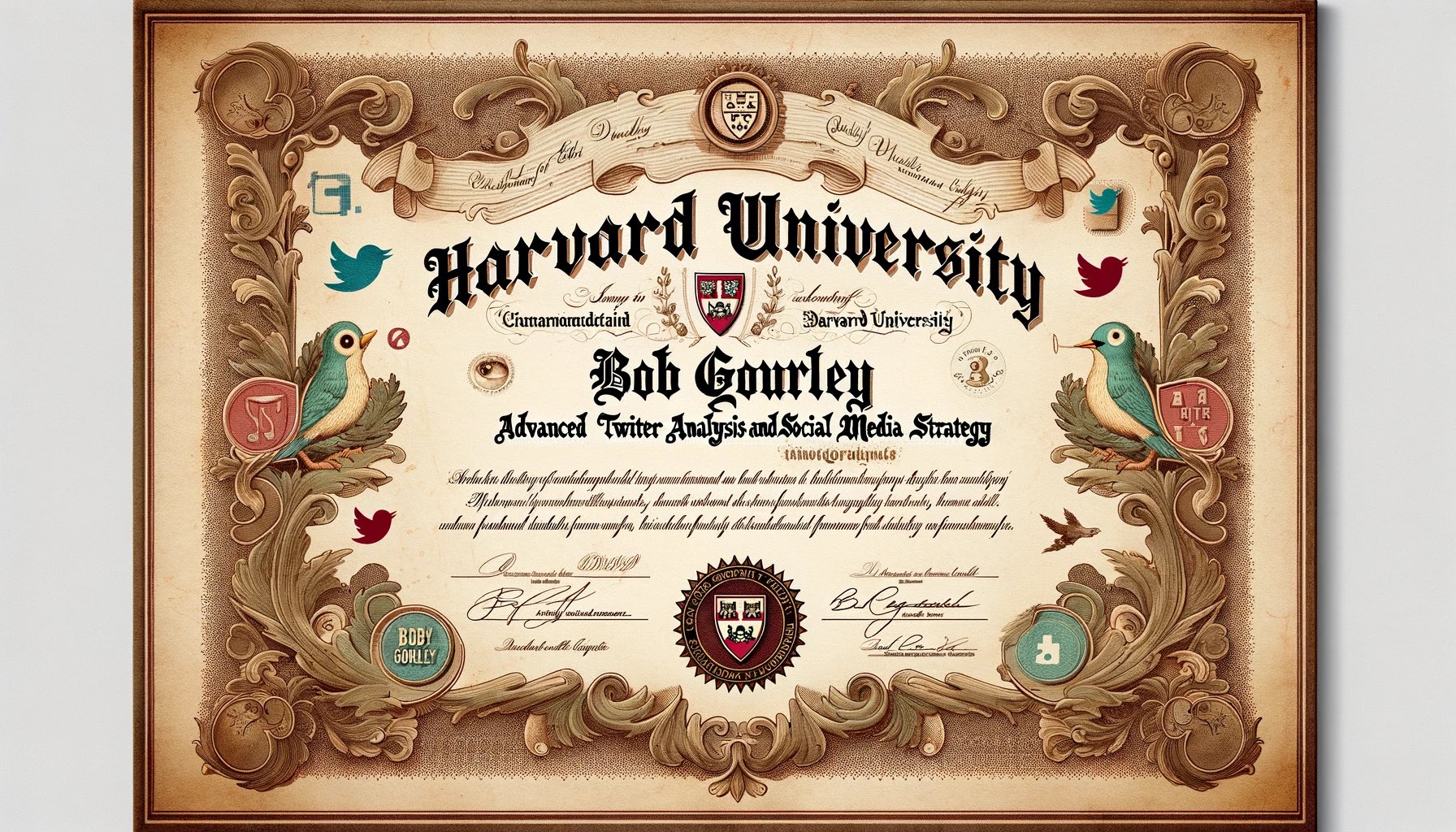 Harvard GPT PhD Diploma: Twitter Satire on AI Education