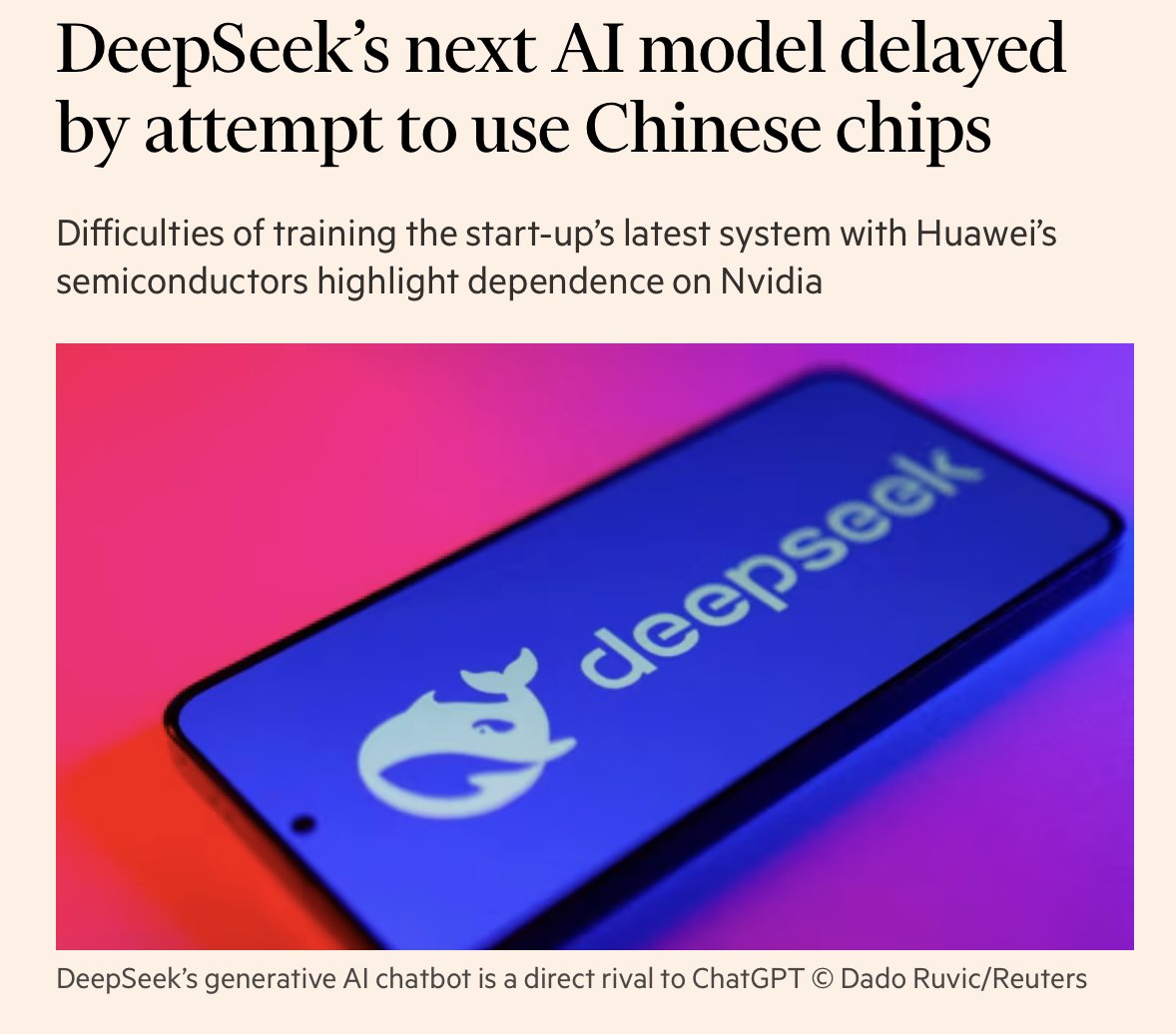 DeepSeek r2 Delay: Ascend Chips Underperform Against Nvidia H20