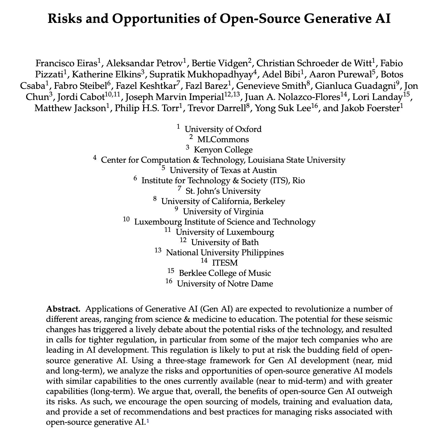 Open-Source Generative AI: Balancing Risks and Opportunities