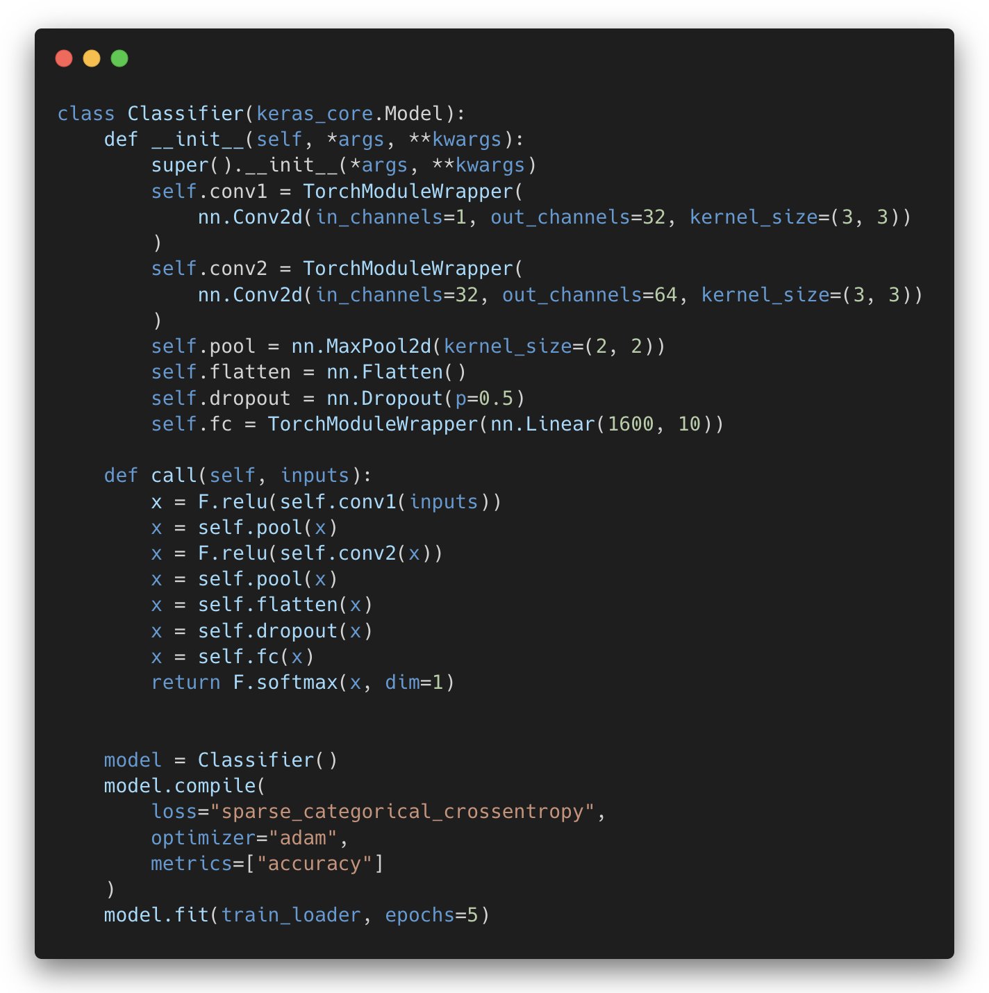 Keras Core now supports arbitrary PyTorch Modules with TorchModuleWrapper