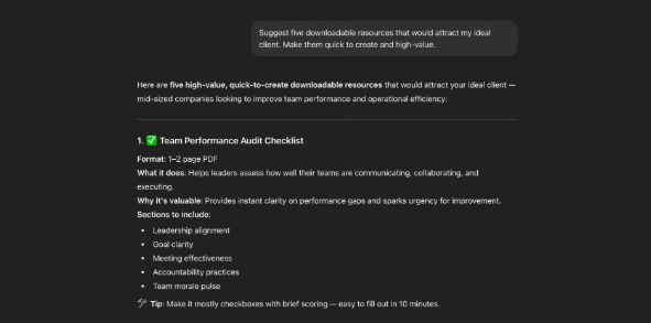 Using ChatGPT to Create High-Value Lead Magnet Checklists