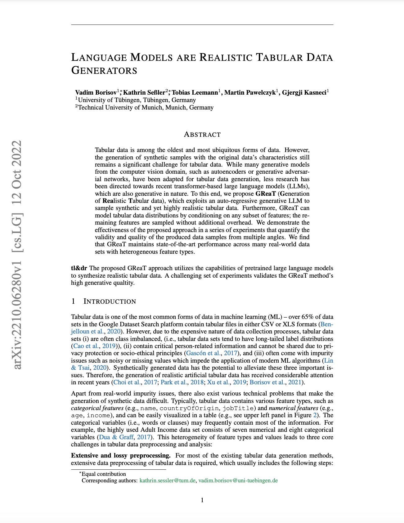 Language Models as Realistic Tabular Data Generators