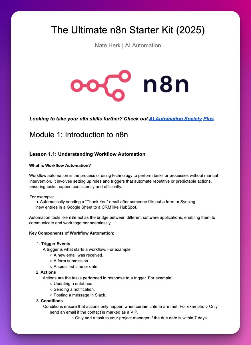 Complete n8n Guide: JSON, Nodes, AI Integrations