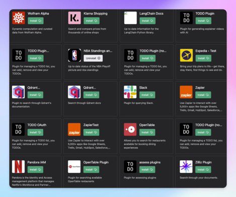 Leak of 80 ChatGPT plugins: Slack, Mail, Shopify