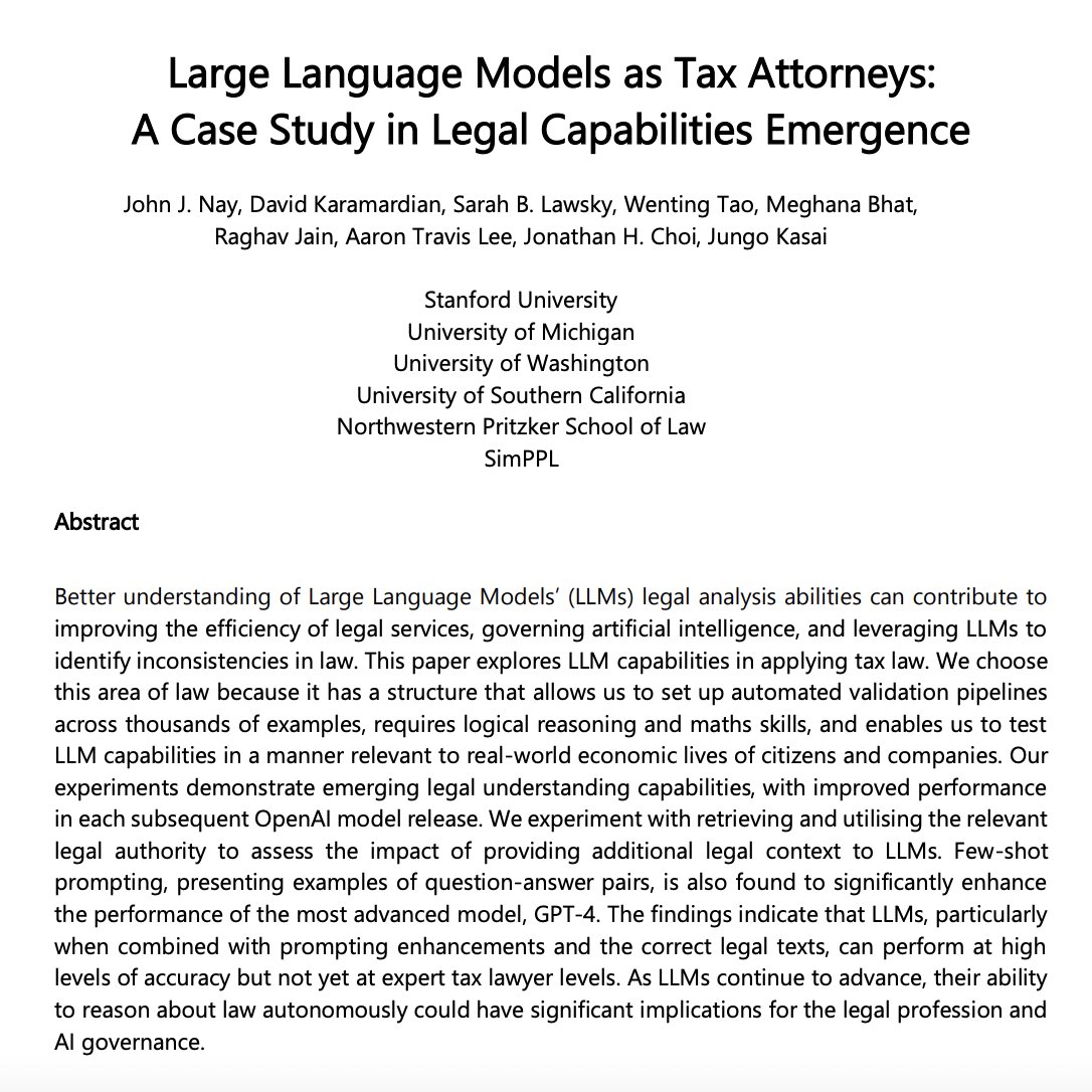 Large Language Models as Tax Attorneys: Legal Capabilities Study