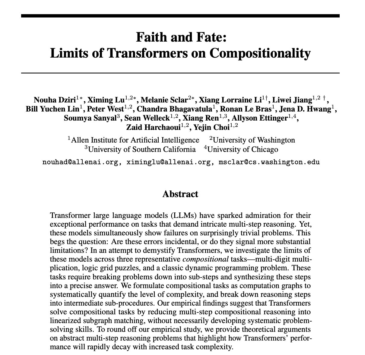 Transformers’ Limitations in Compositional Reasoning Tasks