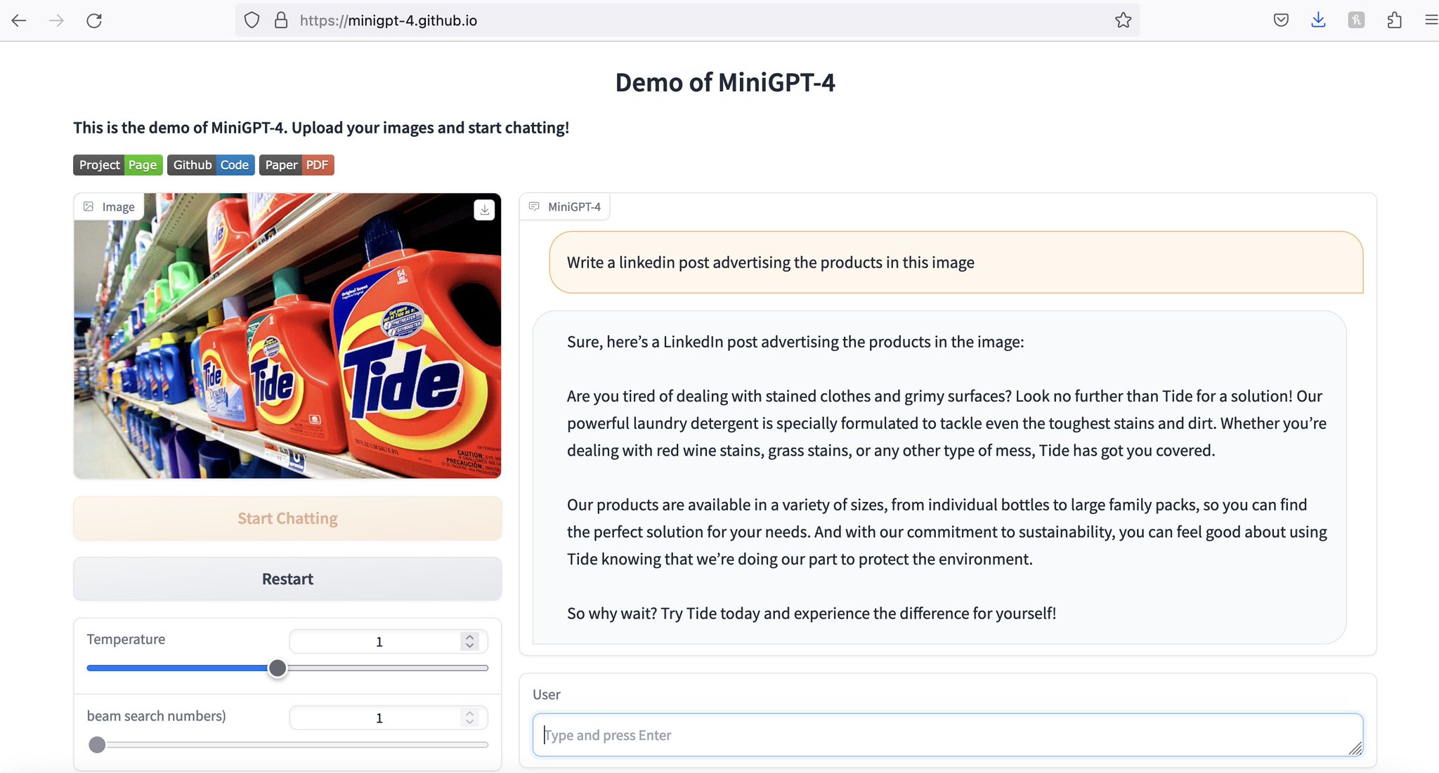 Multi-modal AI: Image Prompting for Recipes and Marketing