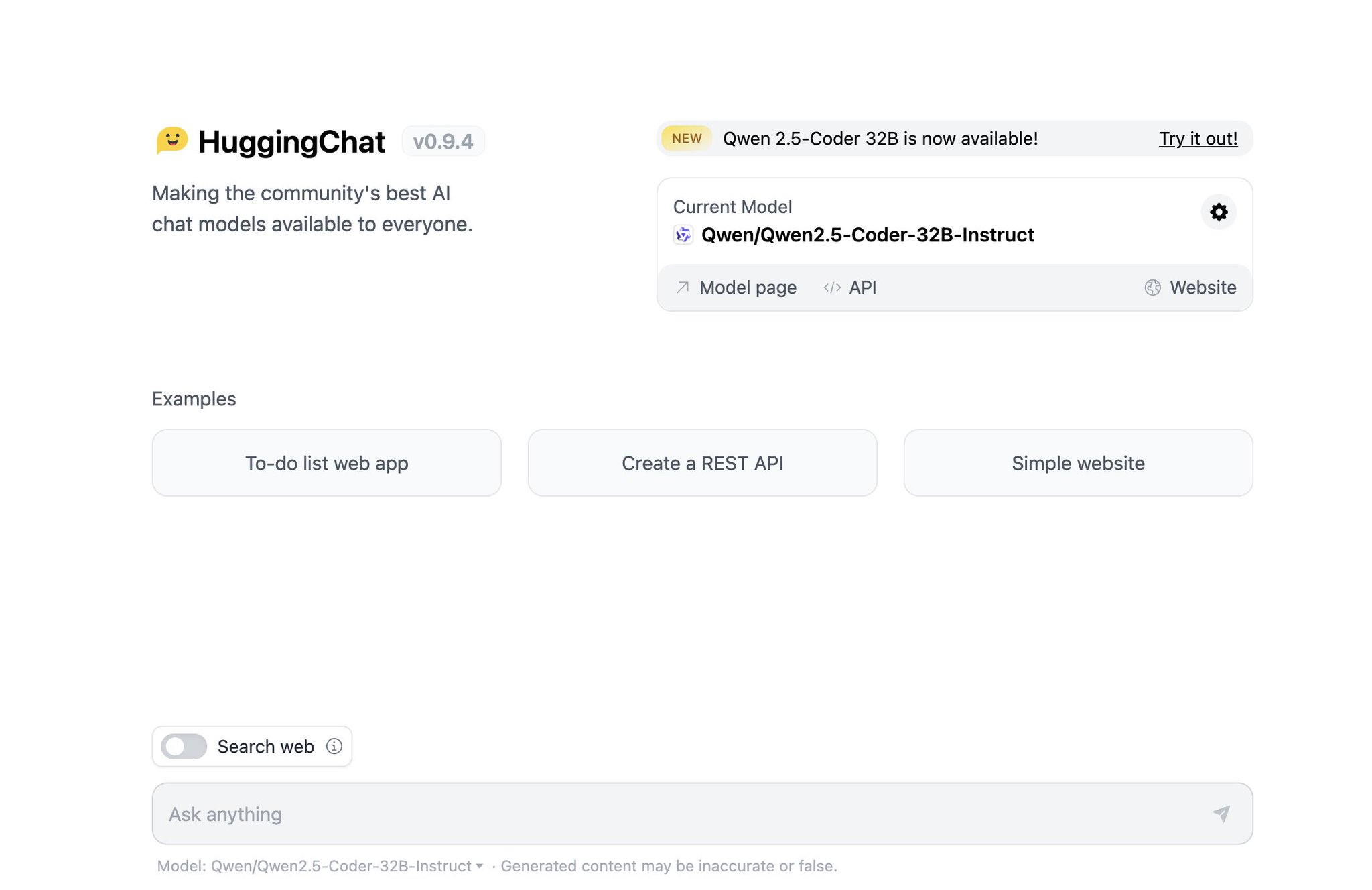 Qwen 2.5-Coder Now Available on Hugging Chat Platform
