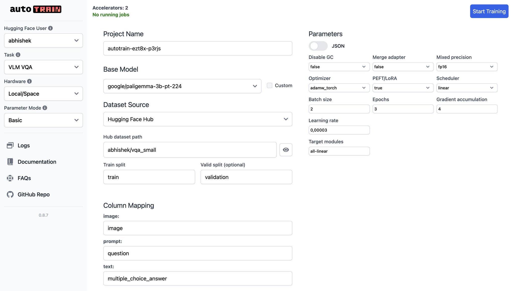 AutoTrain Enables VLM Finetuning with PaliGemma Support