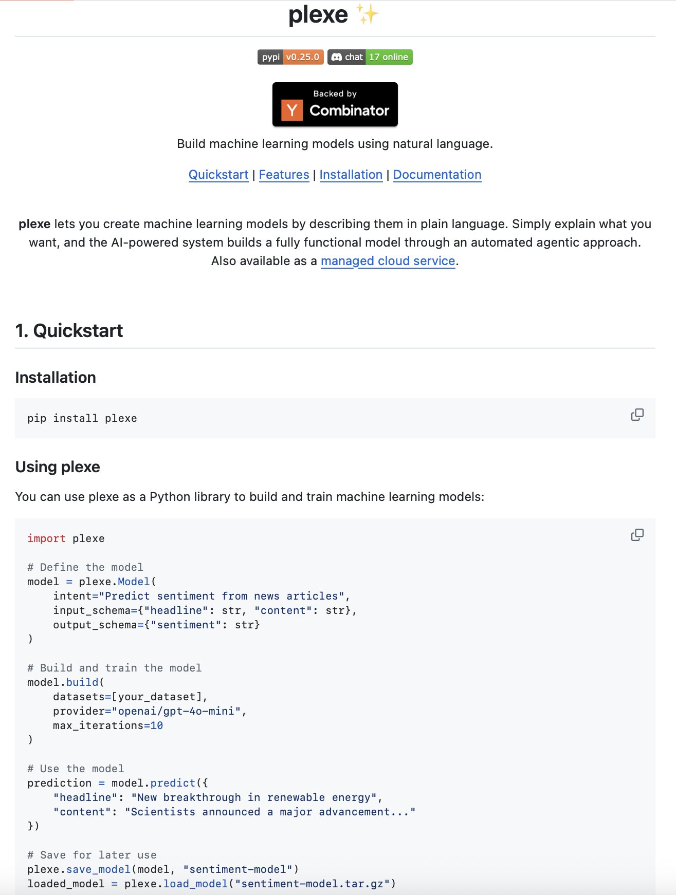 Plexe AI: Build ML Models Using Natural Language Commands