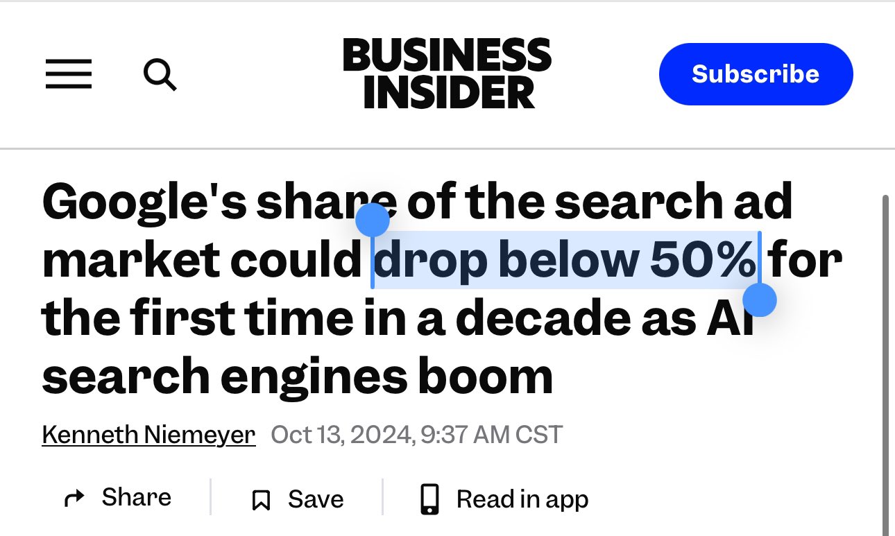 LLMs gradually replacing Google search functionality