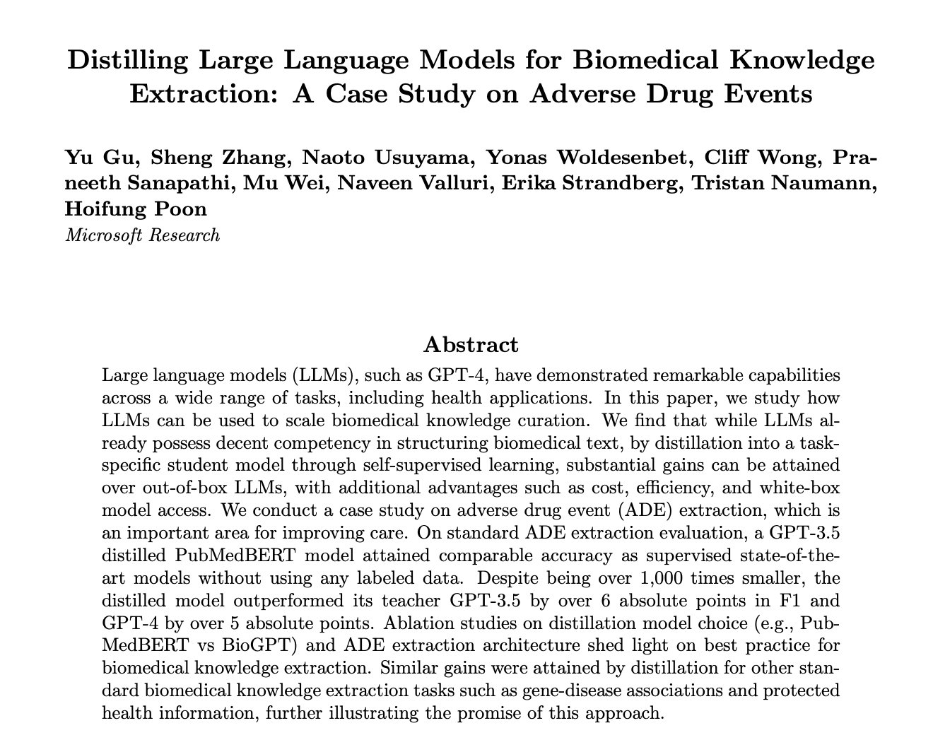 Distilling Large Language Models for Biomedical Knowledge Extraction