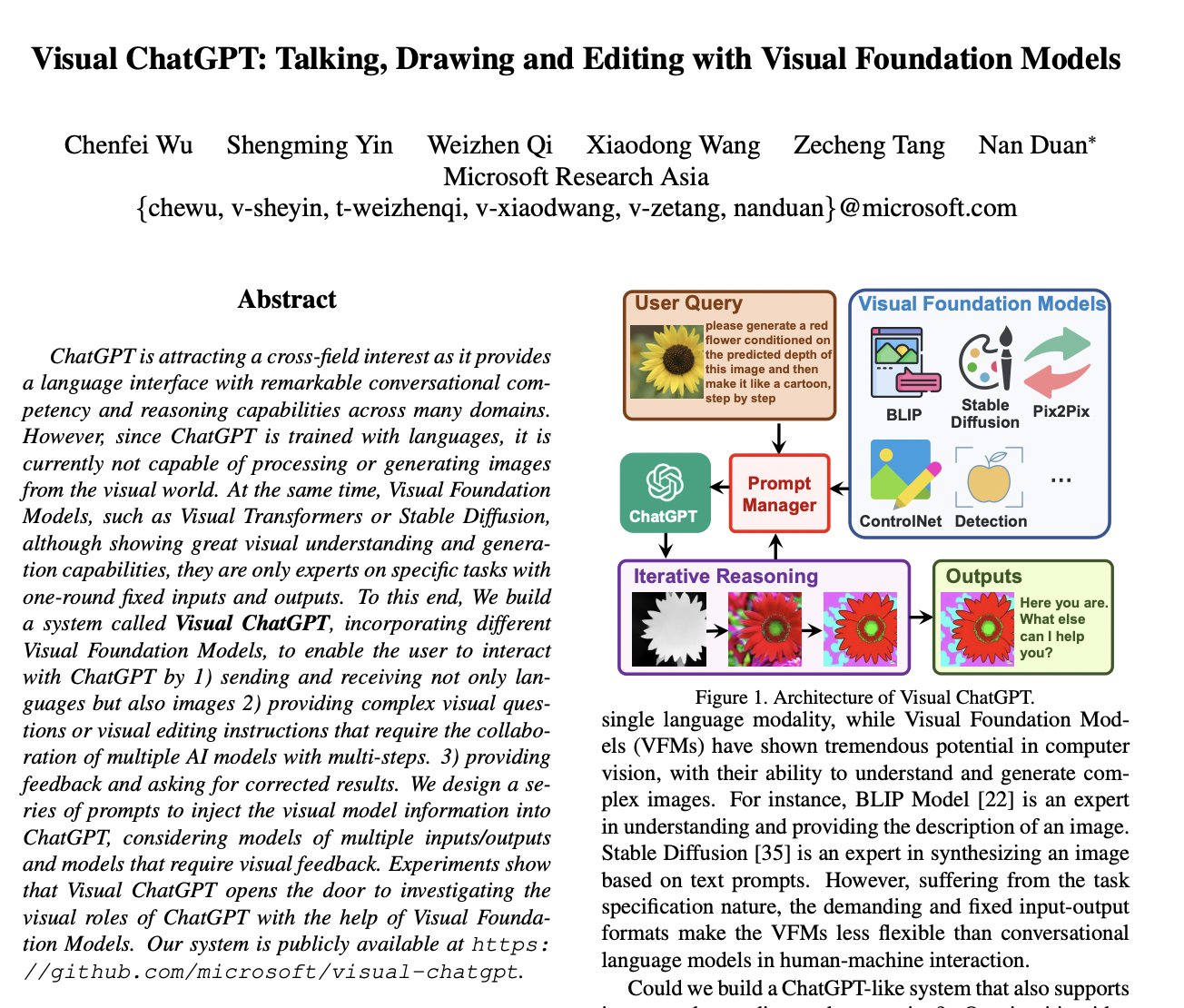 Visual ChatGPT Enables Multimodal Interaction Beyond Text