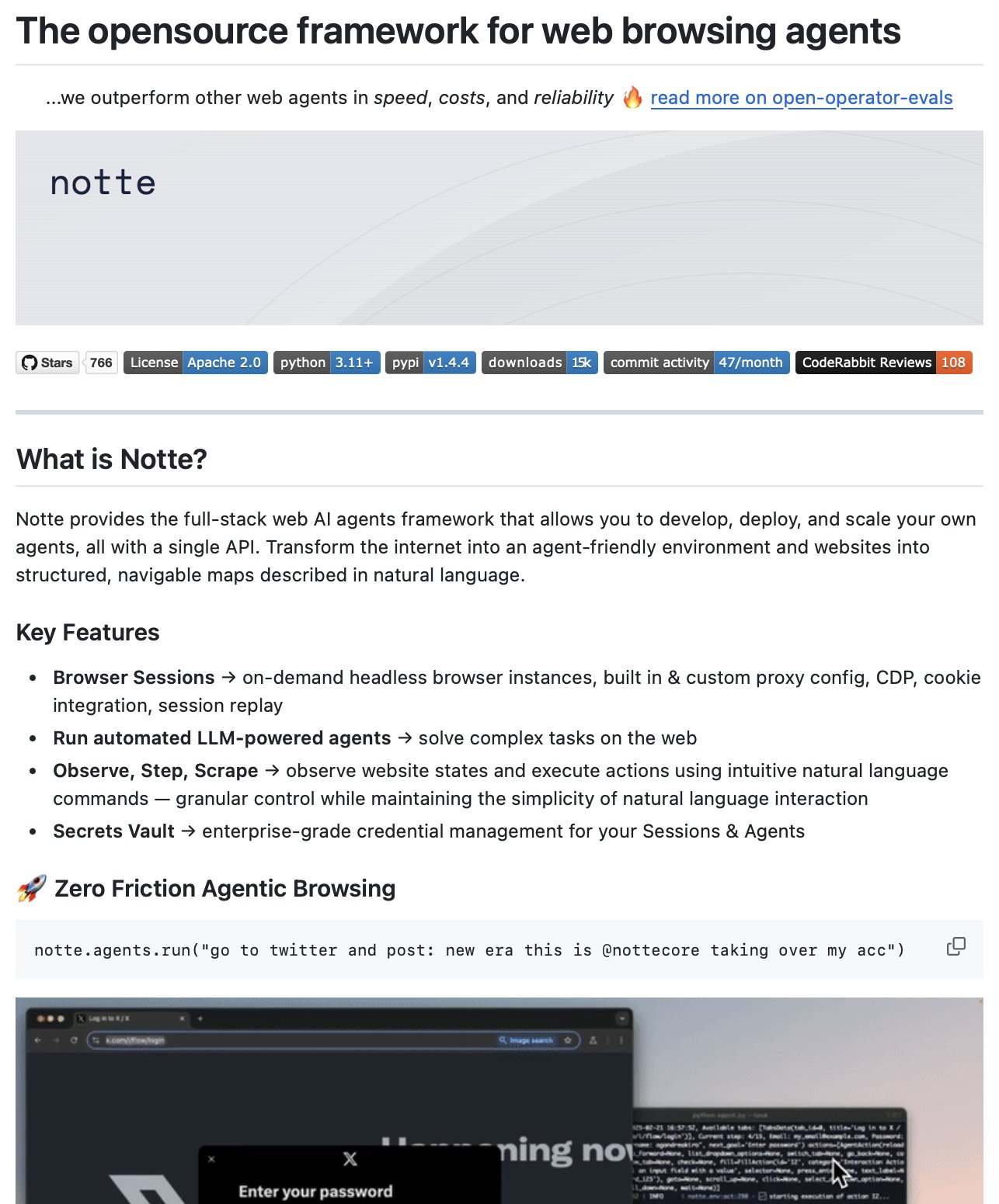Notte: Open Source Framework for Developing and Scaling AI Agents