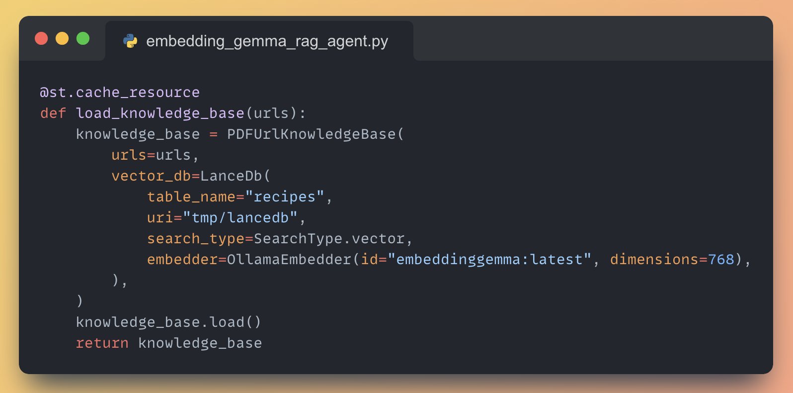Local Knowledge Base Setup with EmbeddingGemma Embeddings