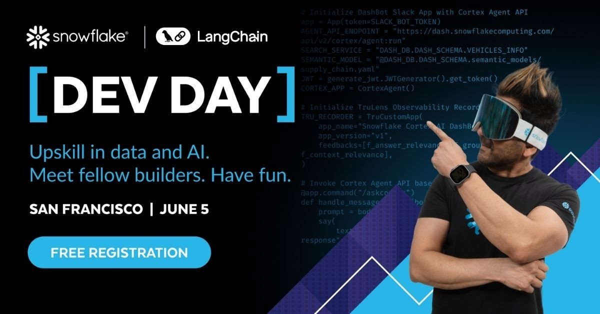 LangChain joins Snowflake DevDay June 5 San Francisco