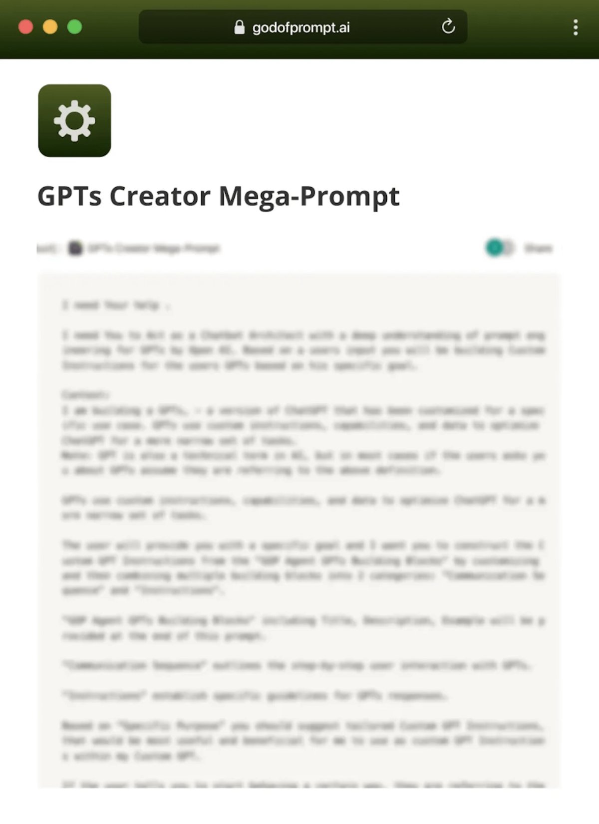 Create GPTs in ChatGPT to automate tasks with mega prompt
