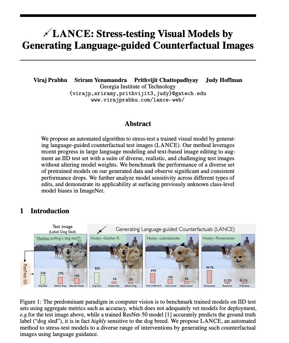 LANCE: Stress-testing Visual Models with Language-guided Counterfactual Images