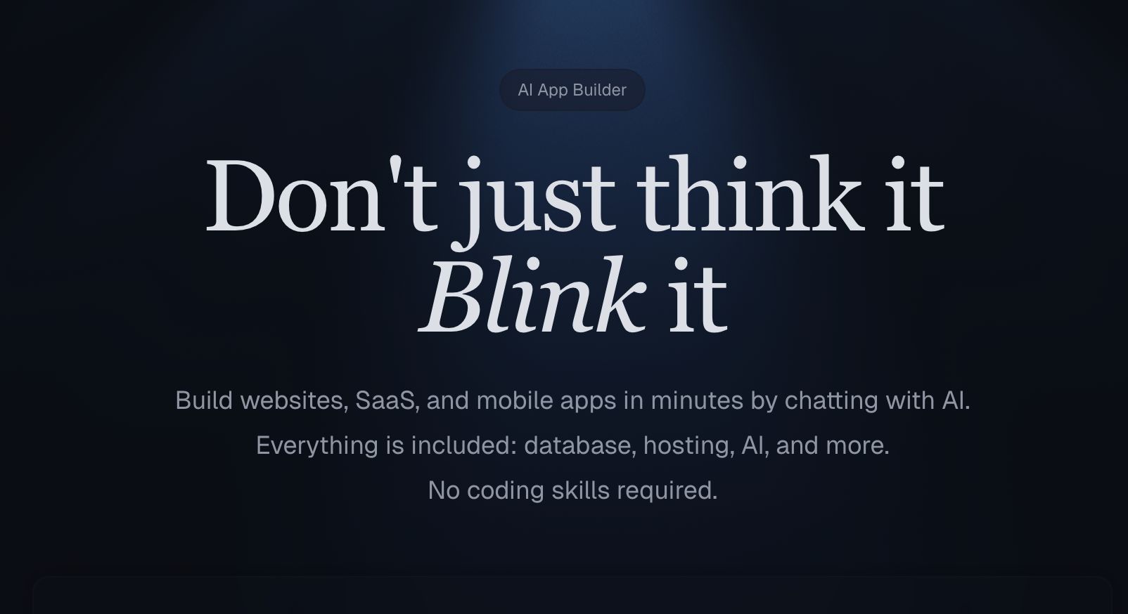Blink: AI-Powered Web App Builder with Integrated Backend