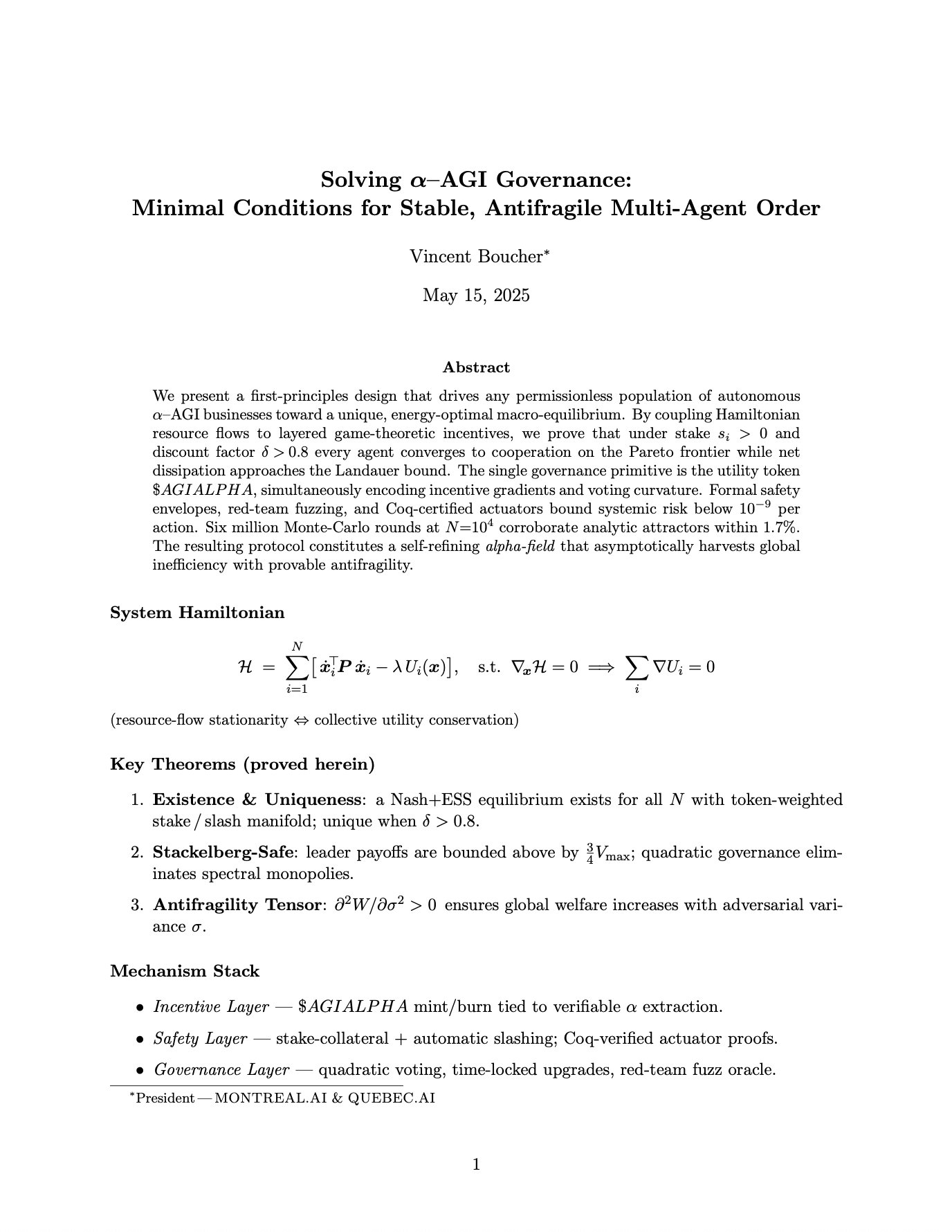 Solving AGI Governance: Montreal AI Framework