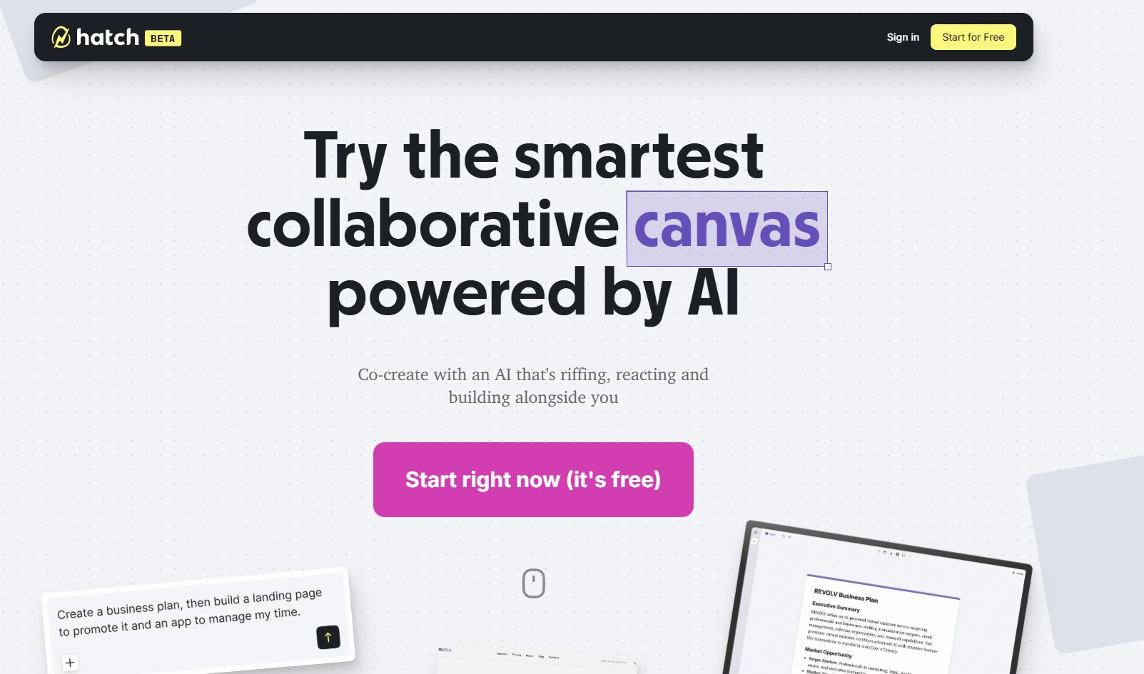 Hatch: AI-Powered Canvas for Real-Time Creative Collaboration