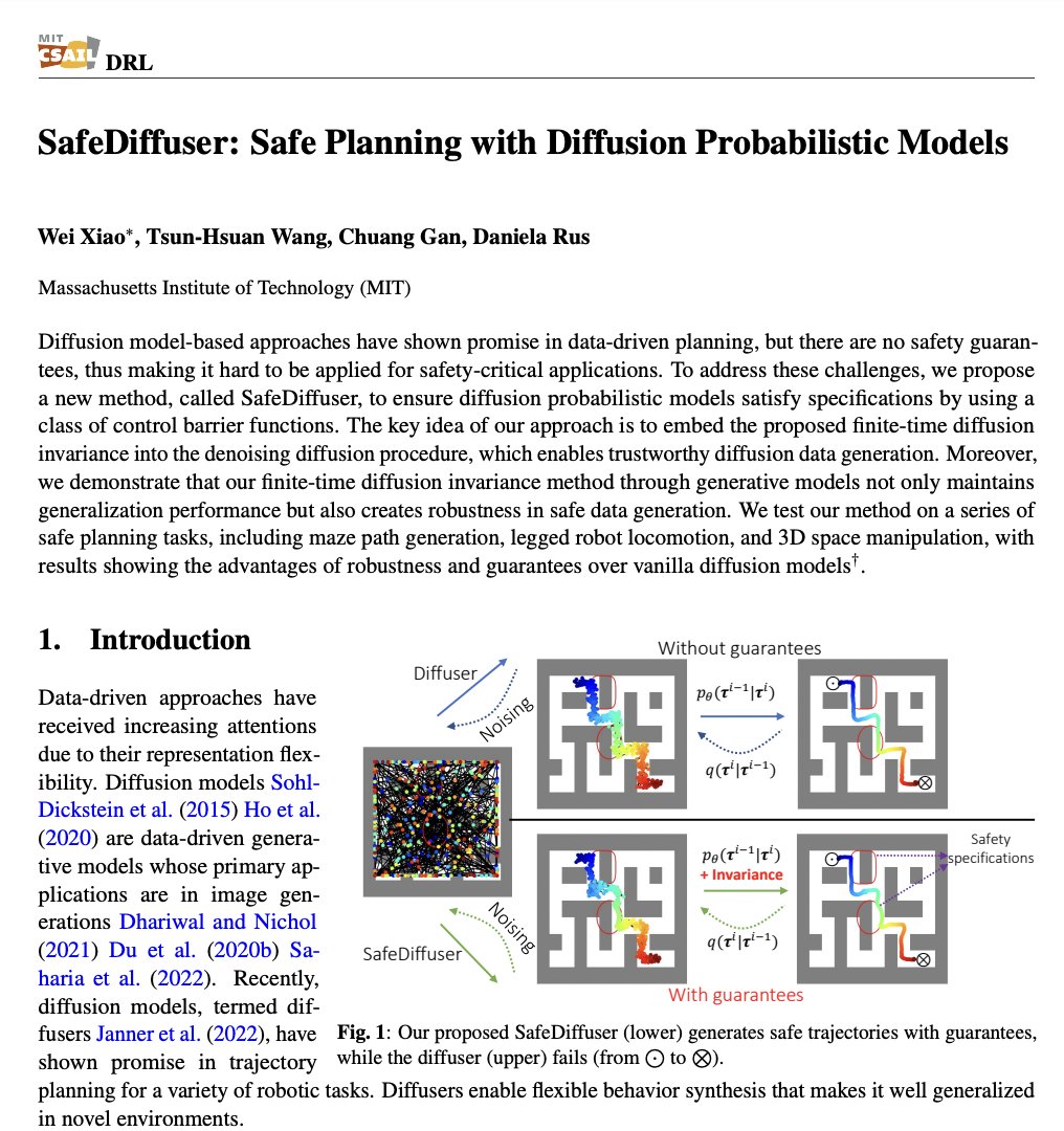 SafeDiffuser: Safe Planning with Diffusion Probabilistic Models