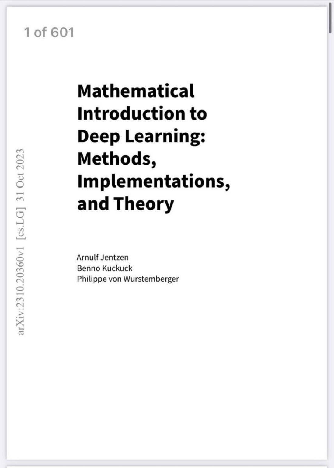 Mathematical Introduction to Deep Learning Methods and Theory PDF