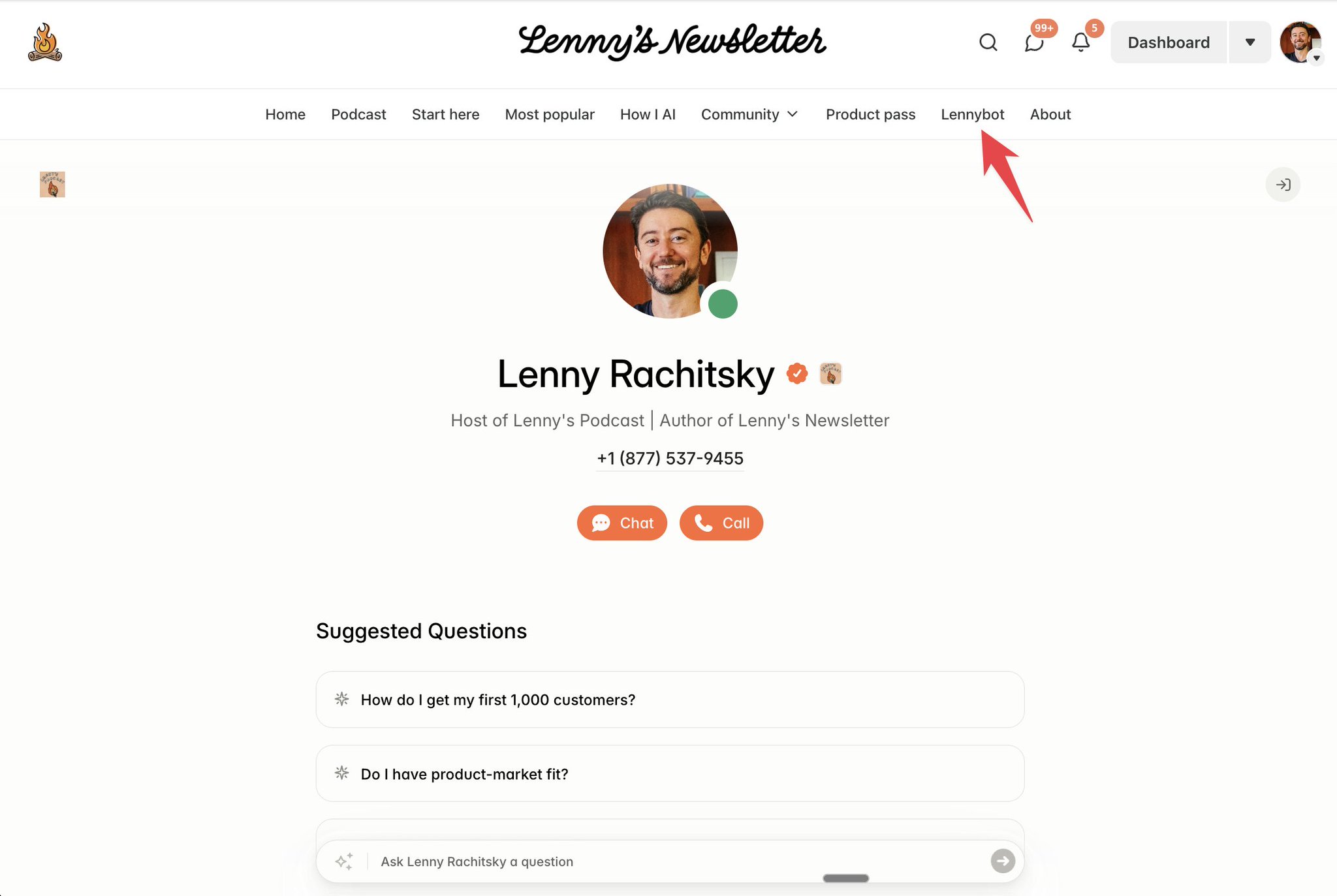 Lennybot AI chatbot launches natively on Substack platform