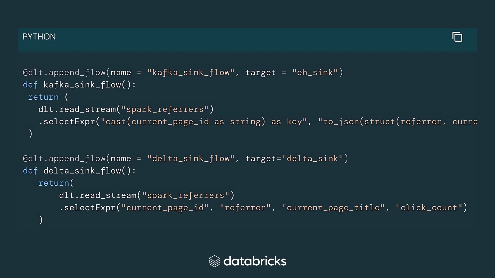 DLT Sink API enables real-time external system integrations