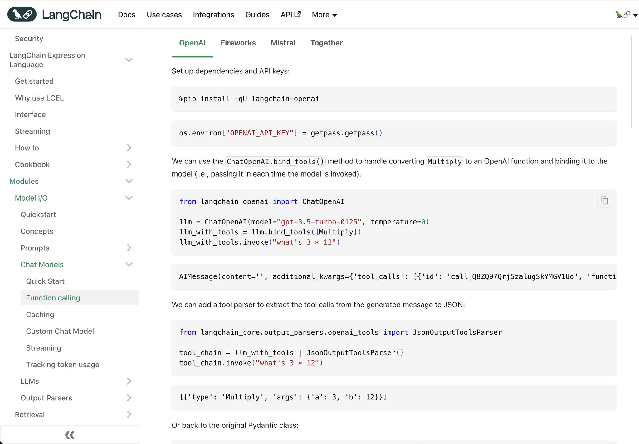 Models Support Function Calling Documentation Updates