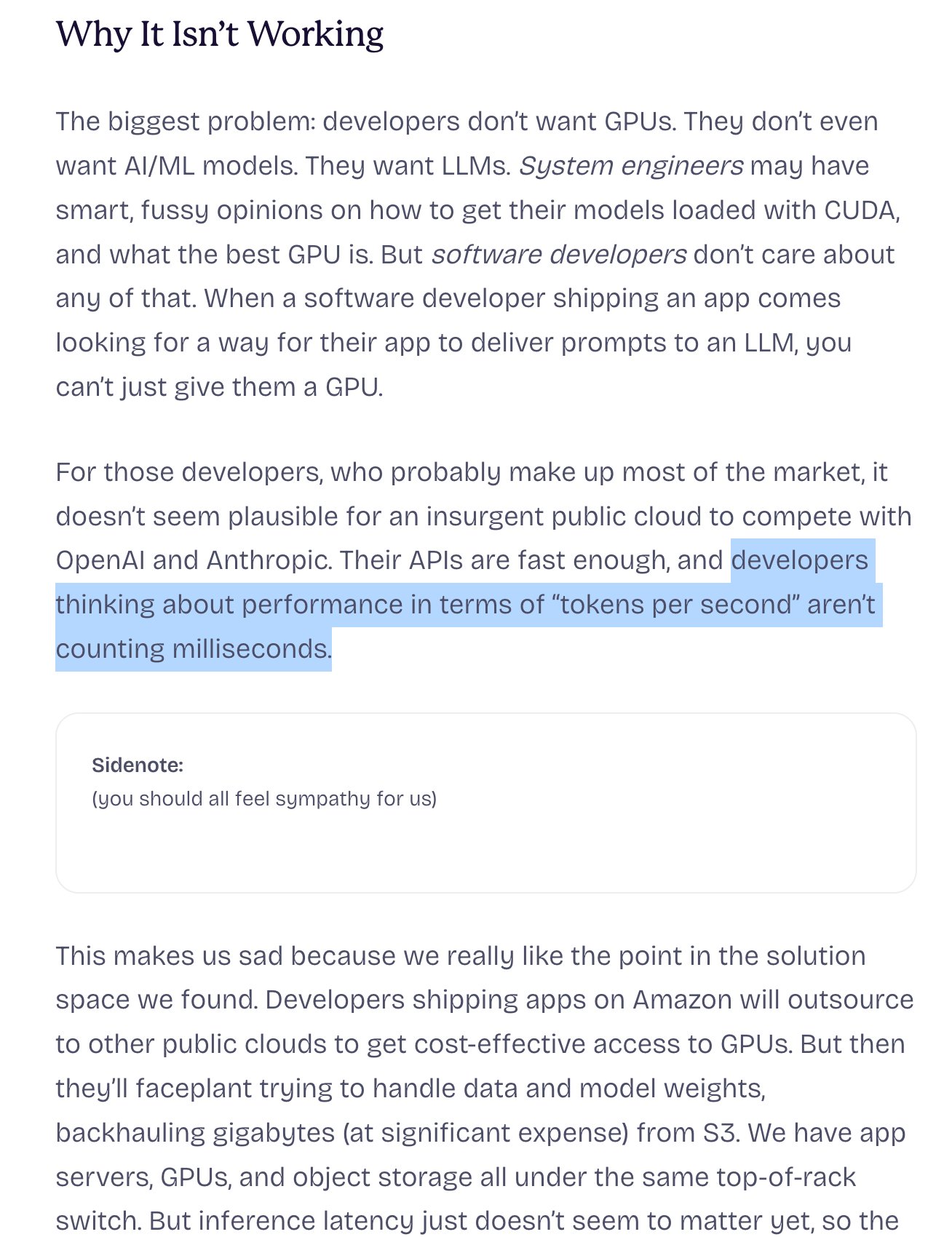 Developers Prefer LLMs Over Raw GPU Access for Performance
