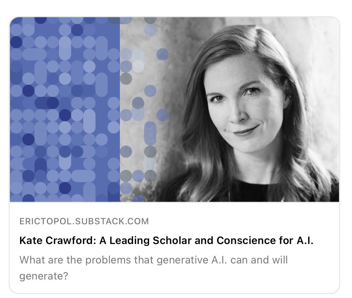 Kate Crawford discusses AI complexities with Eric Topol
