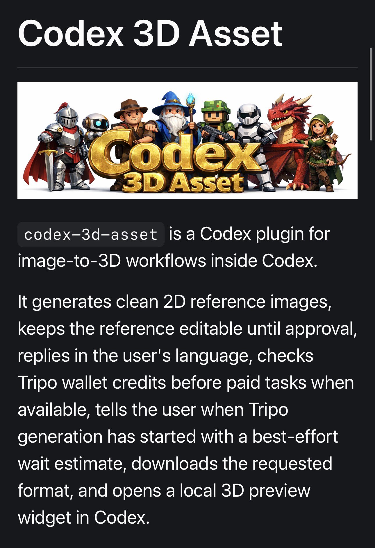 CodeX: Open Source 3D Asset Generation Framework