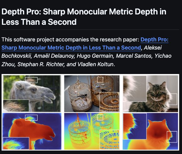 Apple Releases Depth Pro for Fast Monocular Metric Depth
