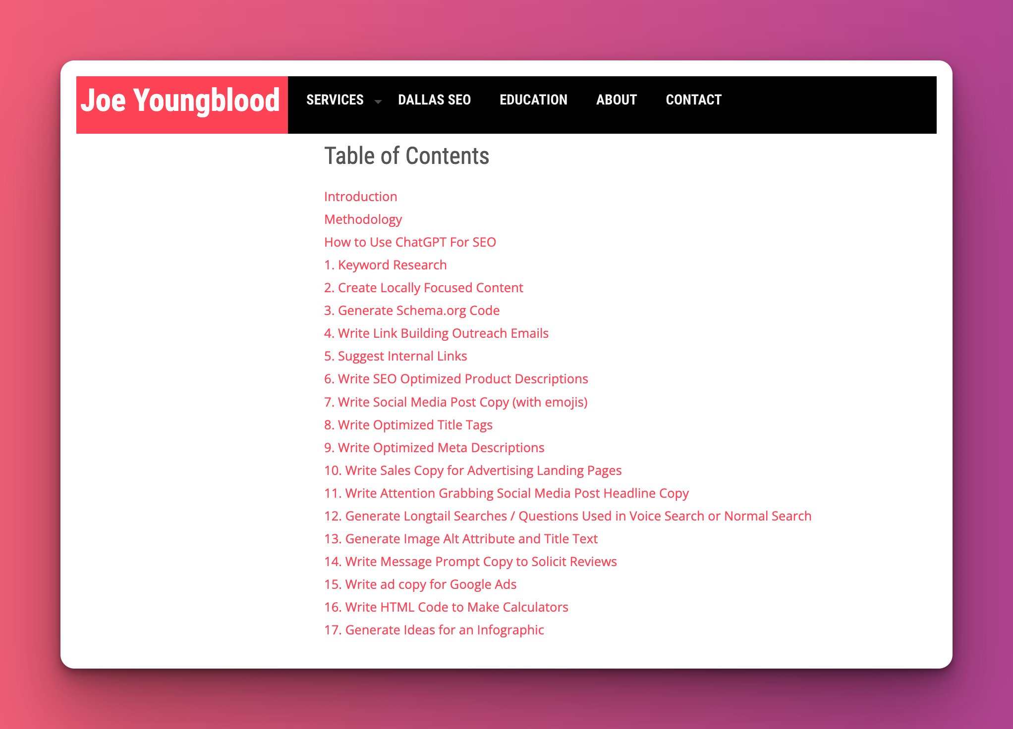 17 ChatGPT SEO strategies with effectiveness metrics and transcripts