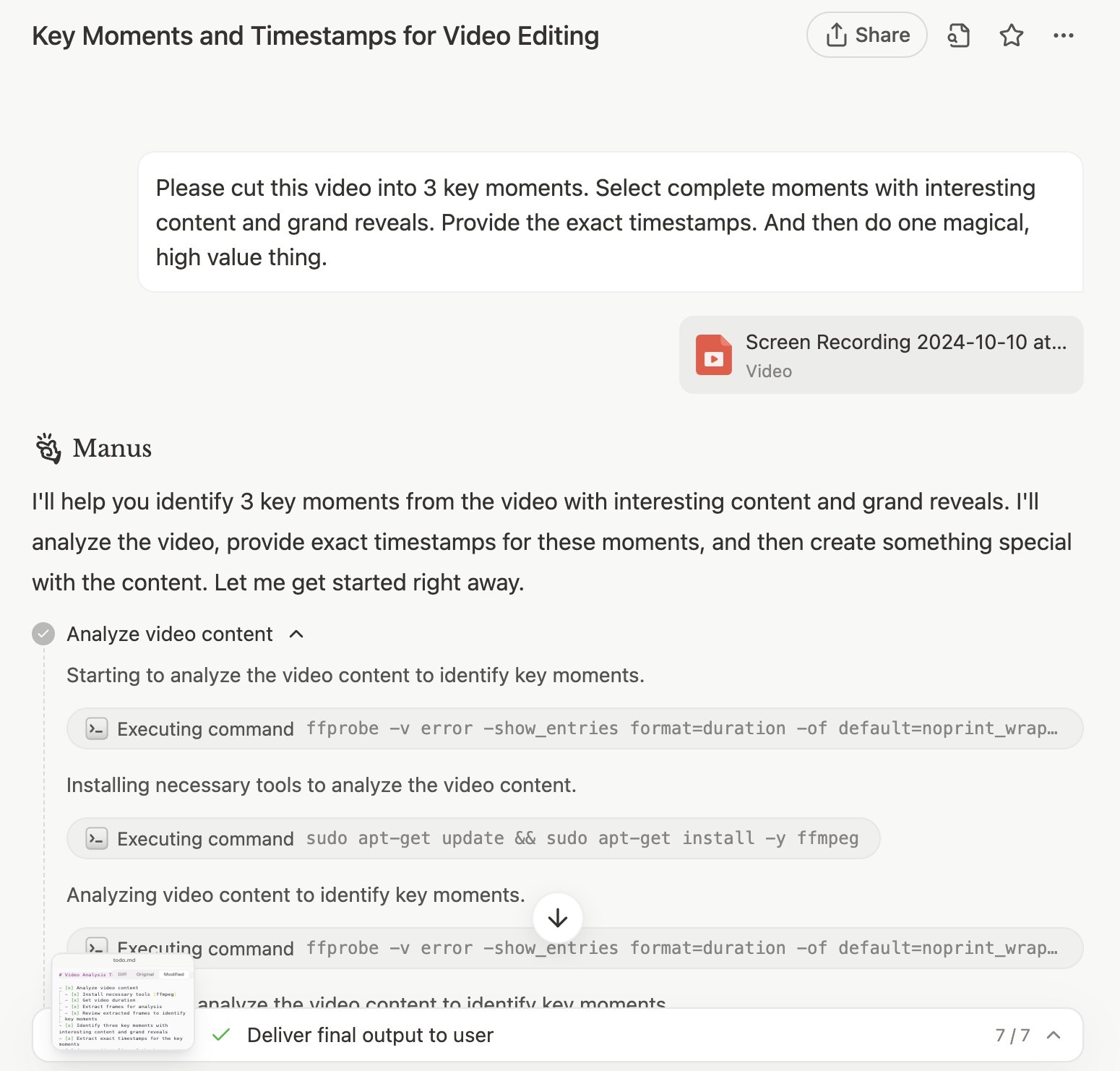 Manus AI Automates Video Editing With Intelligent Moment Detection