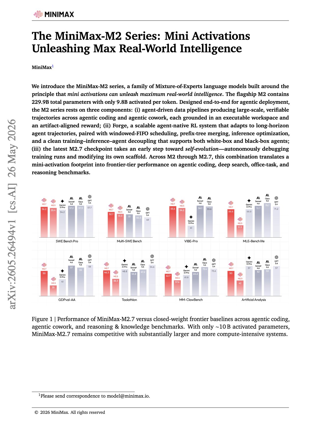 MiniMax-M2 Agent-Native RL Training Paper Released