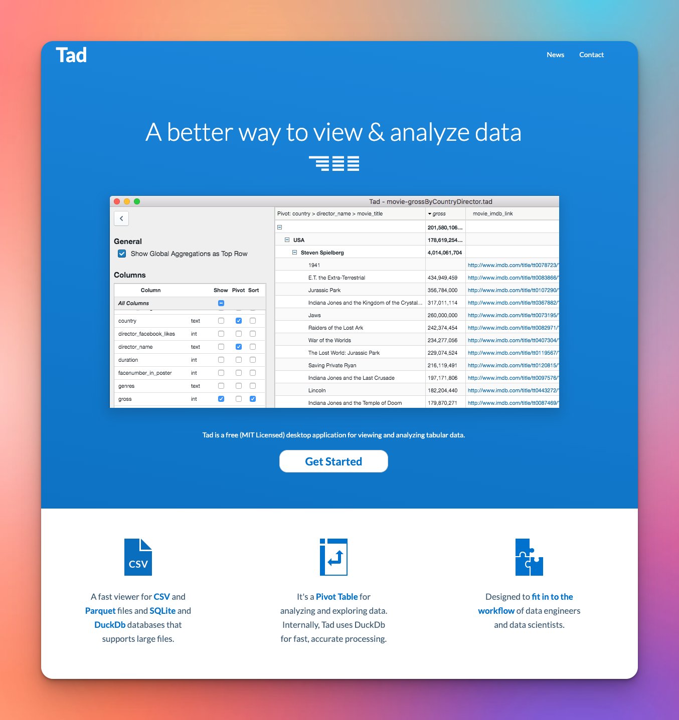 Tad Viewer: Fast Cross-Platform Tabular Data Analysis Tool