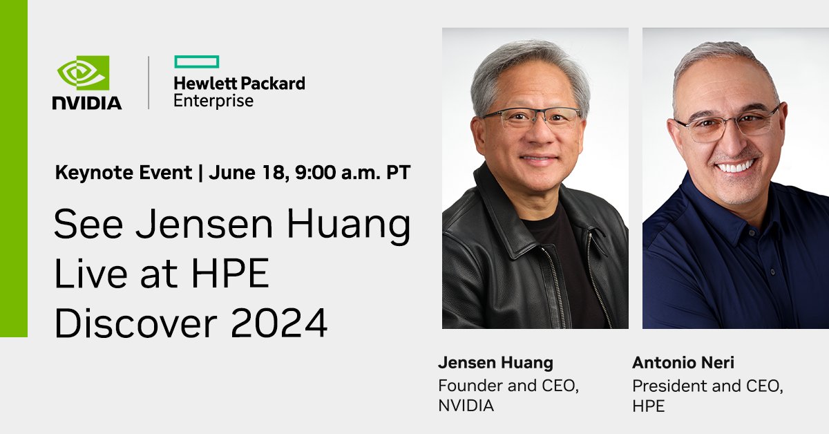 Jensen Huang and Antonio Neri keynote at HPE Discover 2026